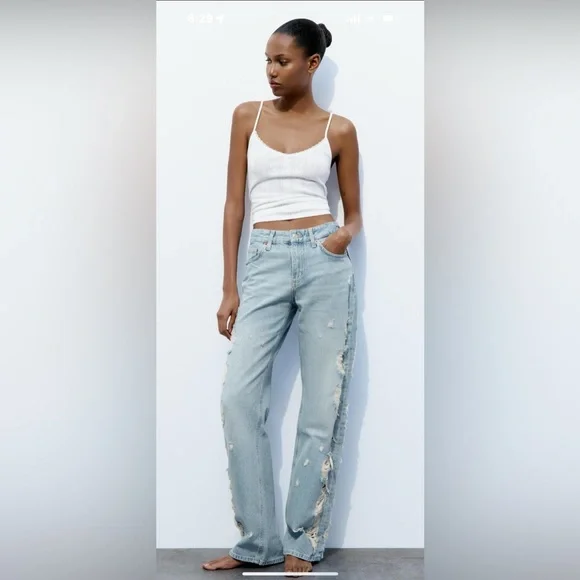 パンツ ZARA EXTREME RIPPED FADED JEANS $_57.JPG?set_id=880000500F